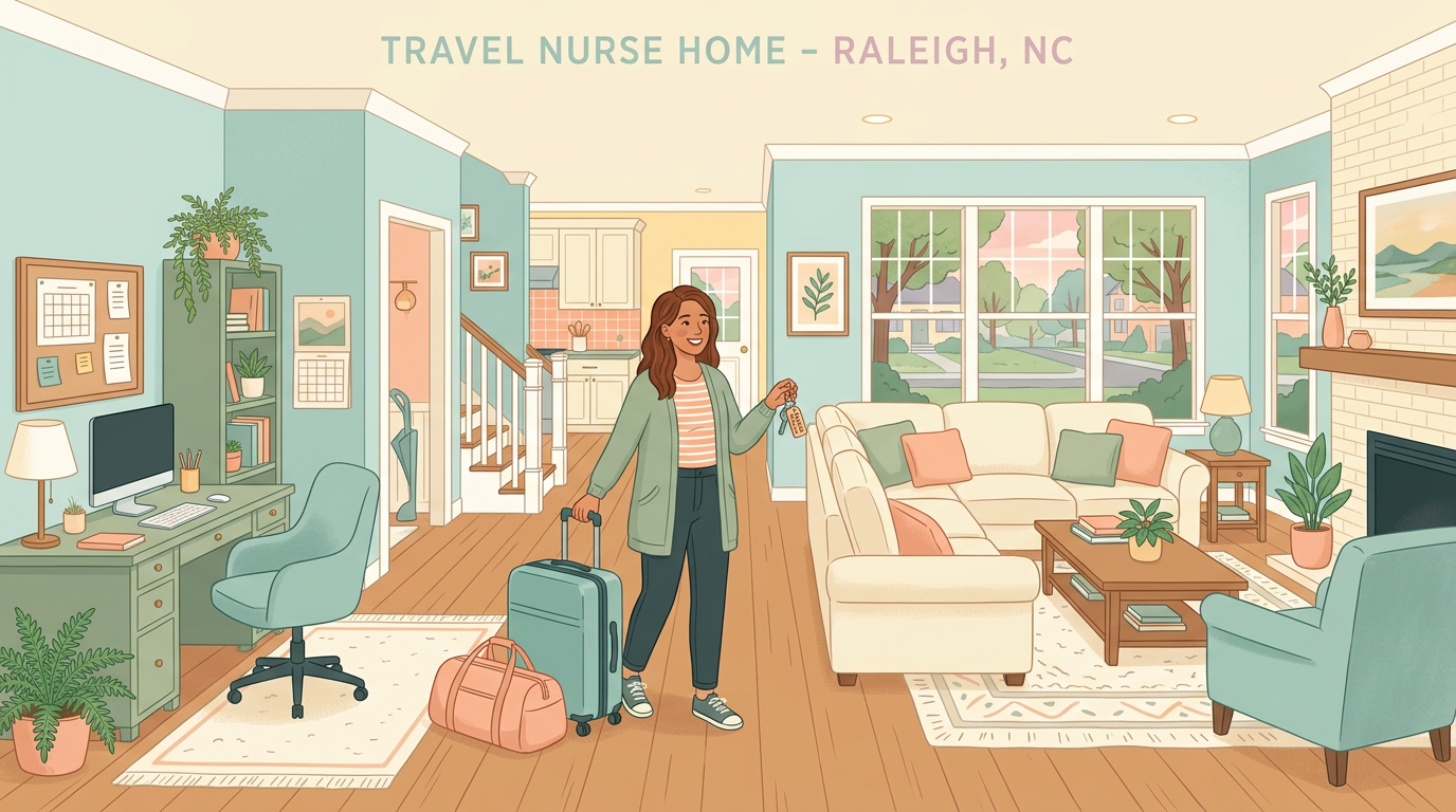 Spacious Travel Nurse Home for Assignments in Raleigh